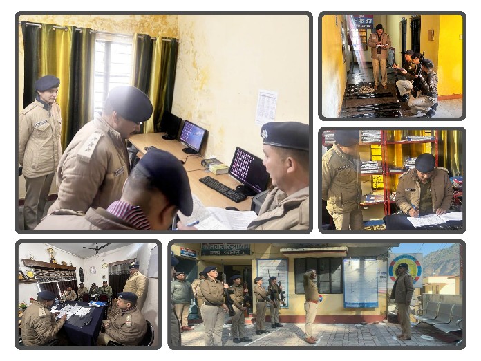 पुलिस उपाधीक्षक रुद्रप्रयाग द्वारा कोतवाली रुद्रप्रयाग का अर्द्धवार्षिक निरीक्षण