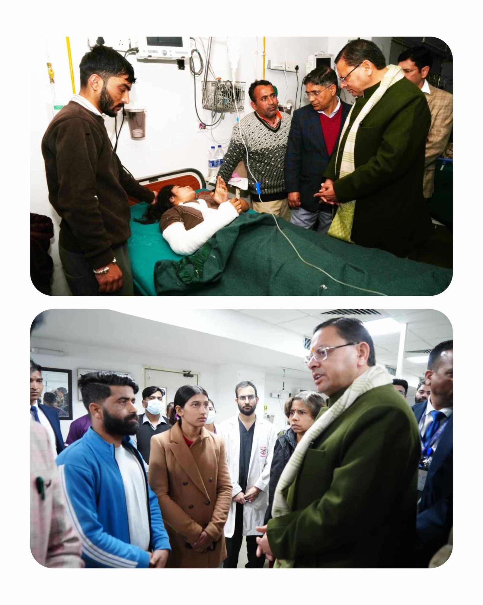 मुख्यमंत्री धामी ने बस दुर्घटना में घायल यात्रियों का जाना हाल, बेहतर उपचार के दिए निर्देश