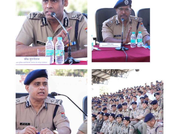 देहरादून में वीवीआईपी कार्यक्रम को लेकर पुलिस अलर्ट ,ADG वी. मुरुगेशन, IG राजीव स्वरूप व आईजी सुनील कुमार मीणा ने दी ब्रीफिंग