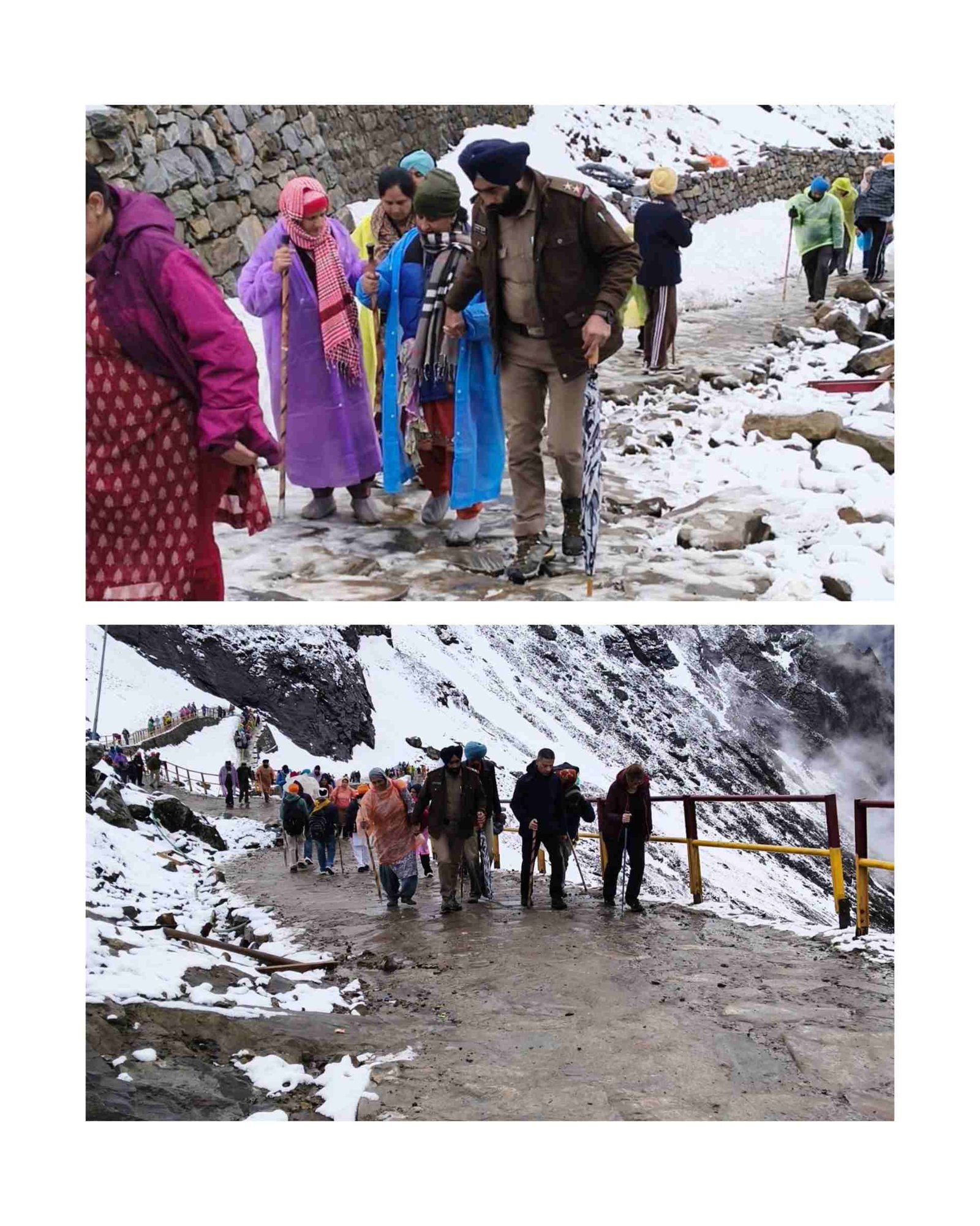 जब बर्फबारी बनी चुनौती, तब चौकी प्रभारी अमनदीप सिंह बने श्रद्धालुओं का सहारा
