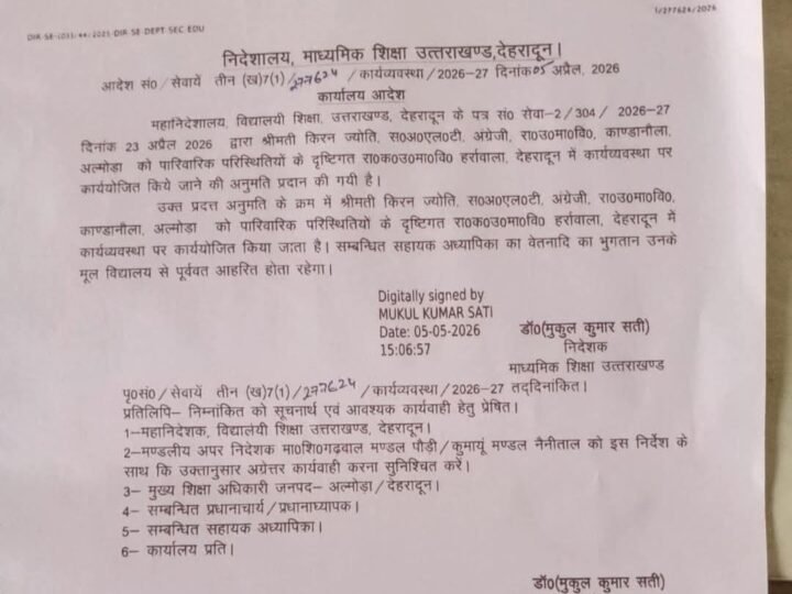 शिक्षा विभाग के आदेश में तिथियों का विरोधाभास, 23 अप्रैल के आवेदन पर 5 अप्रैल को जारी हुआ आदेश