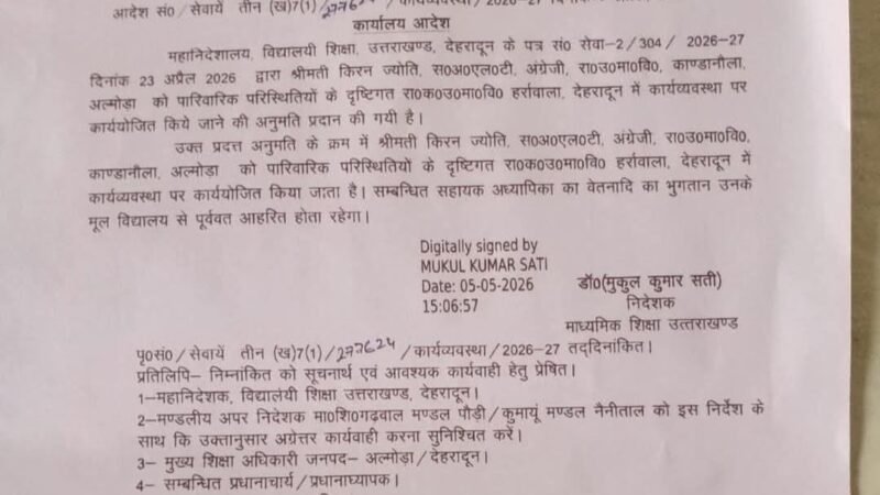 शिक्षा विभाग के आदेश में तिथियों का विरोधाभास, 23 अप्रैल के आवेदन पर 5 अप्रैल को जारी हुआ आदेश