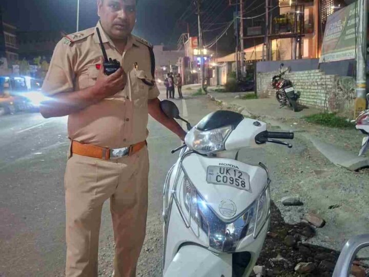 यातायात अपर उपनिरीक्षक आस मोहम्मद की सतर्कता से चोरी का वाहन बरामद, चालक मौके से फरार