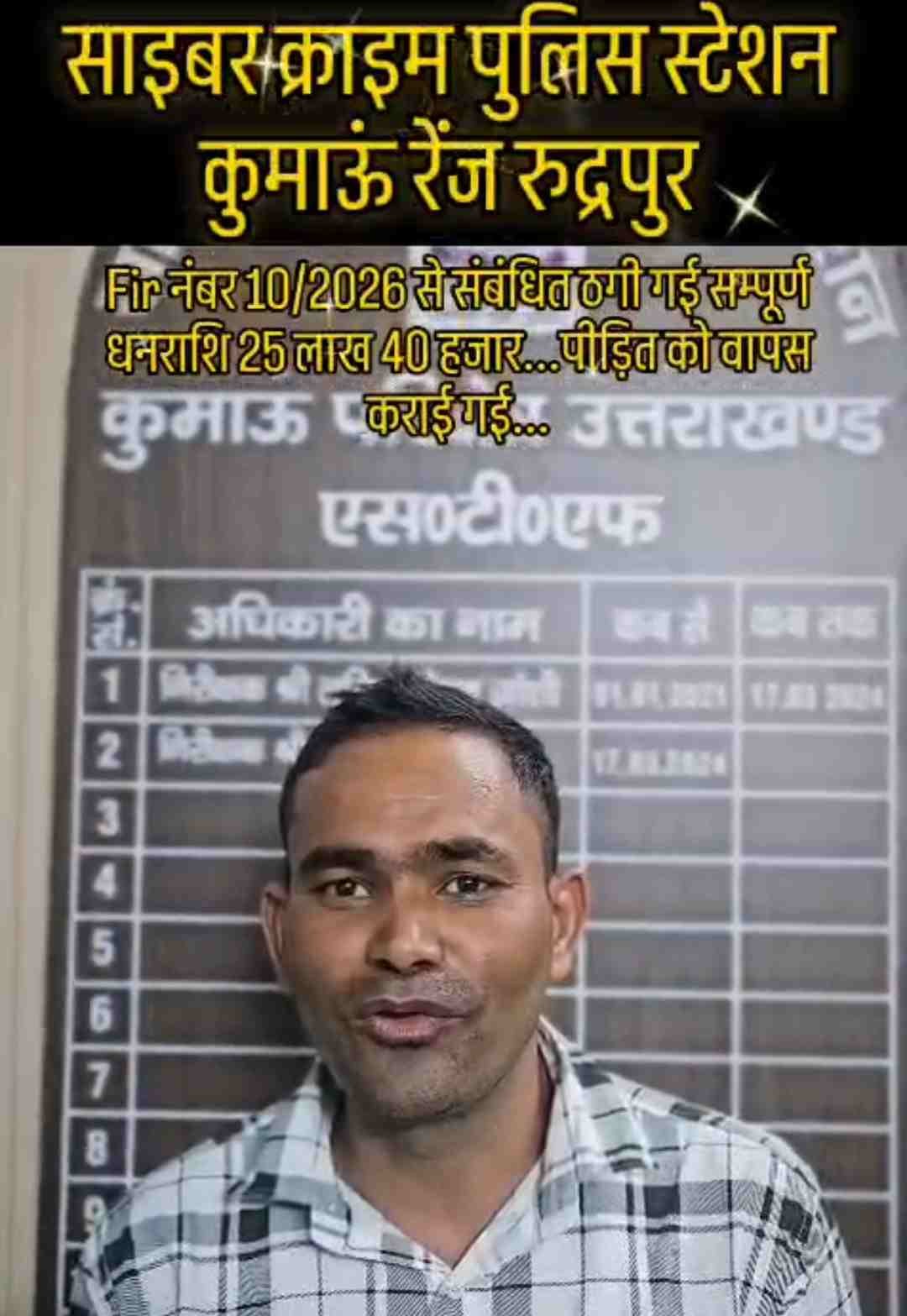 एसटीएफ की त्वरित कार्रवाई से साइबर ठगी के शिकार को मिली बड़ी राहत, 25.40 लाख रुपये कराए वापस