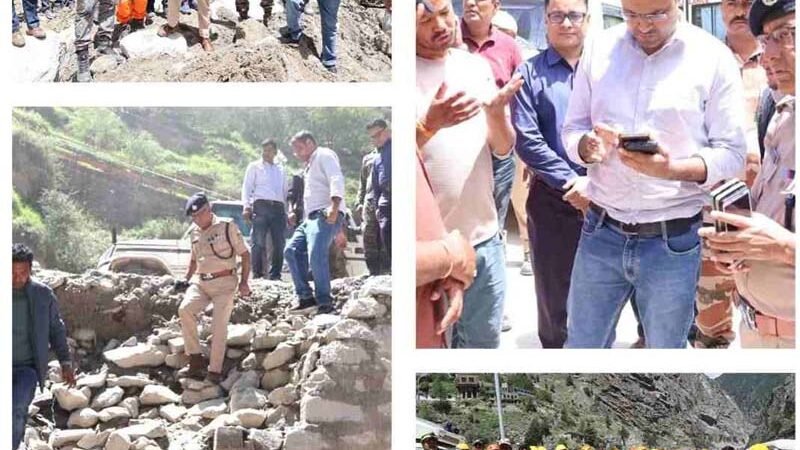 तमक नाले में राहत-बचाव अभियान का डीएम-एसपी चमोली ने लिया जायजा