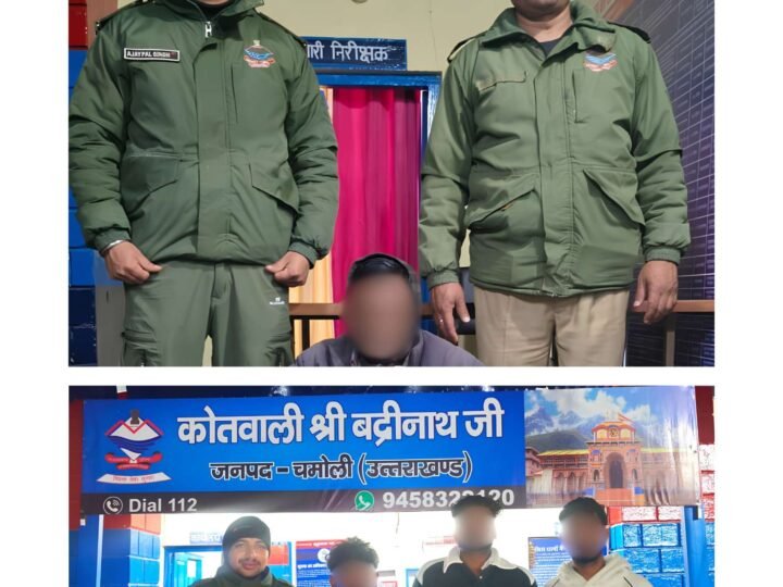 बद्रीनाथ धाम में पुलिस का डबल एक्शन: 25 लीटर कच्ची शराब बरामद, मंदिर परिसर में अशोभनीय हरकत करने वाले तीन युवक चालान