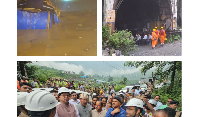 टीएचडीसी टनल हादसे में 22 में से 19 लोग सुरक्षित निकाले गए, 3 की तलाश जारी, 7 की मौत,खराब मौसम के बीच पीपलकोटी पहुंचे सीएम धामी
