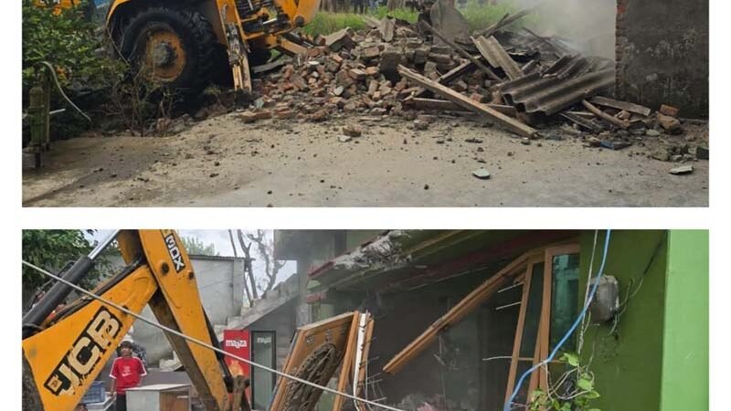 ड्रग्स माफियाओं पर चला बुलडोजर, सरकारी जमीन पर बने 13 अवैध निर्माण ध्वस्त