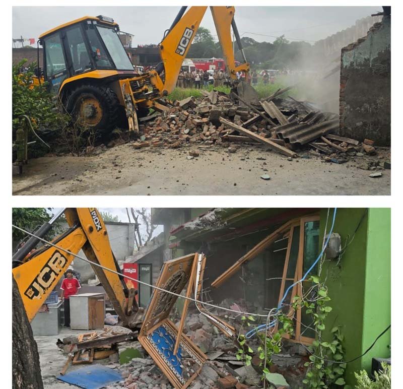 ड्रग्स माफियाओं पर चला बुलडोजर, सरकारी जमीन पर बने 13 अवैध निर्माण ध्वस्त
