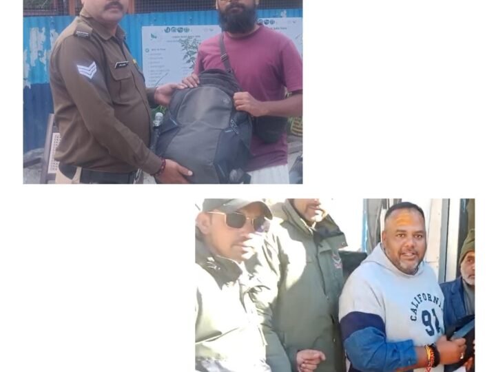 रुद्रप्रयाग पुलिस की ईमानदारी की मिसाल, यात्रियों को लौटाया लाखों का कीमती सामान